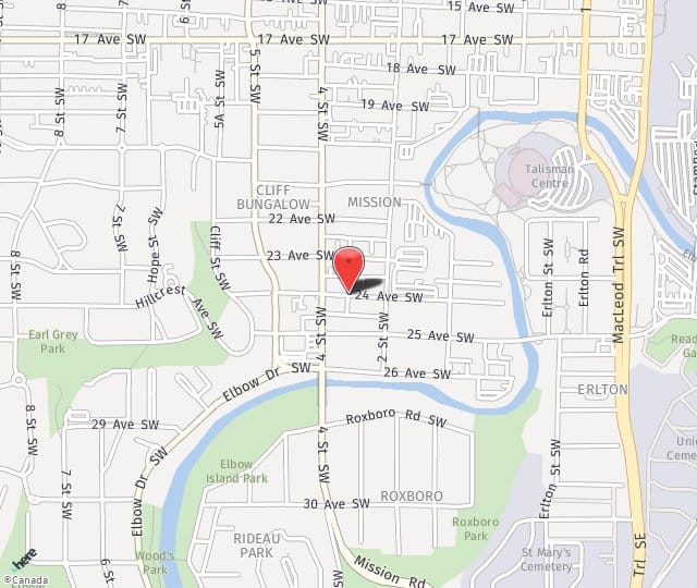 Location Map: 333 24 Ave South West Calgary, AB T2S 3E6